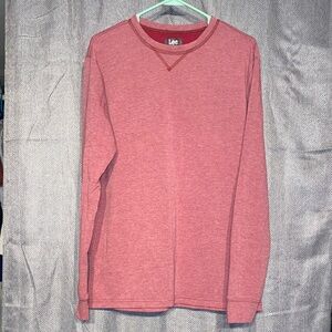 Lee Men's Heathered Red Long Sleeve Tee